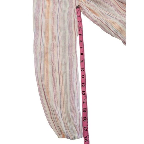 BCBGeneration Cotton Blouse Top Women's XXS 2XS White Green Purple Long-Sleeve - Picture 8 of 12